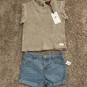 7 for All Mankind 24 mos top/short set